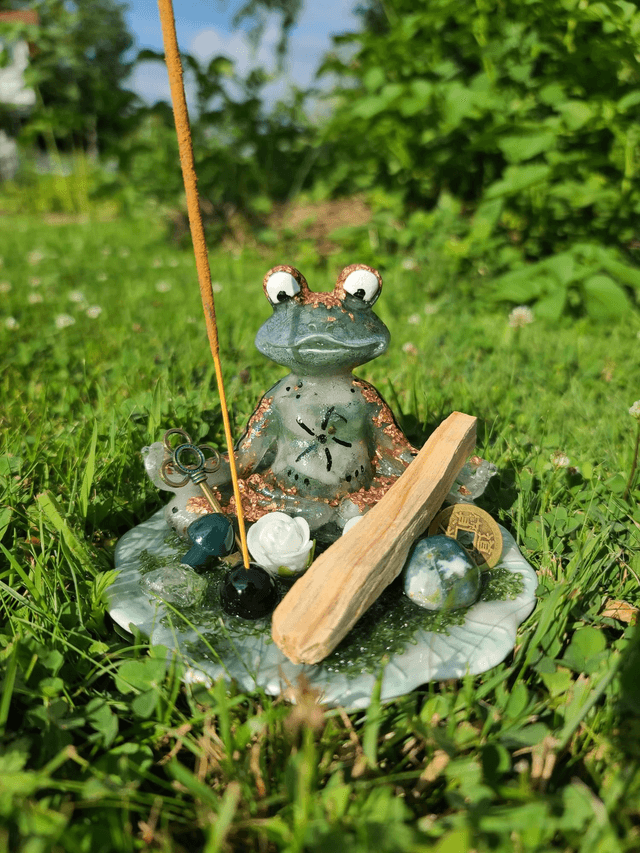 Grenouille Feng Shui 🐸 Porte Encens et bâton de fumiguation.