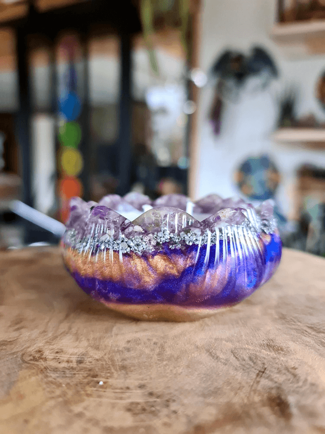 Bougie fleur de lotus violette
