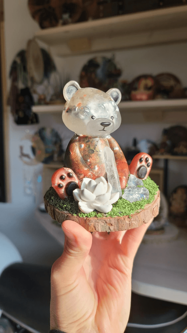 L'ours orgonite diffuseur : Nature, énergie et bien-être 🌿🐻