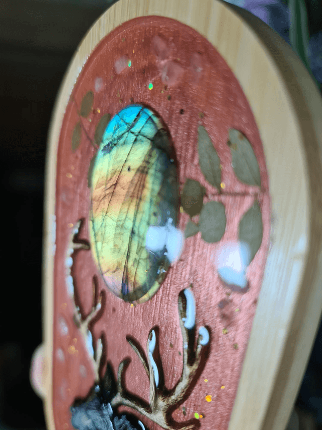 Cadre Cerf brun Labradorite 