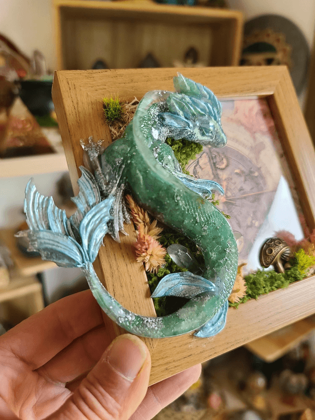 Cadre photo Dragon de l'Eau 💦 Aigue marine