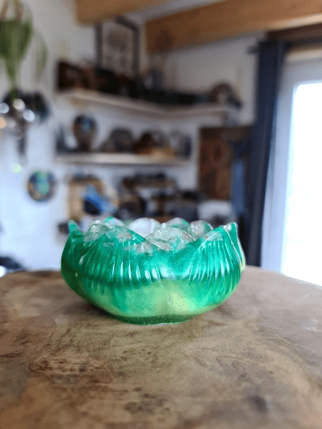 Bougie fleur de lotus verte