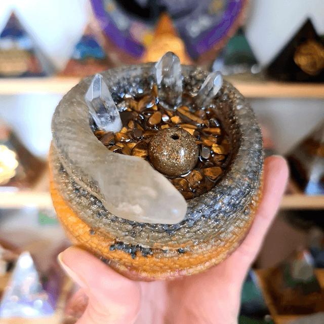 Porte encens serpent Œil de tigre 
