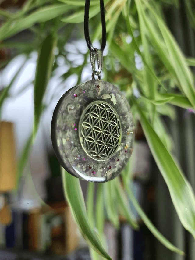 Amulette Fleur de vie Quartz rose