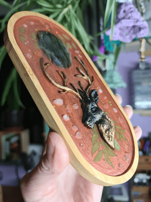 Cadre Cerf brun Labradorite 