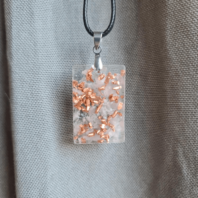 Médaillon carré Métatron argent Quartz rose