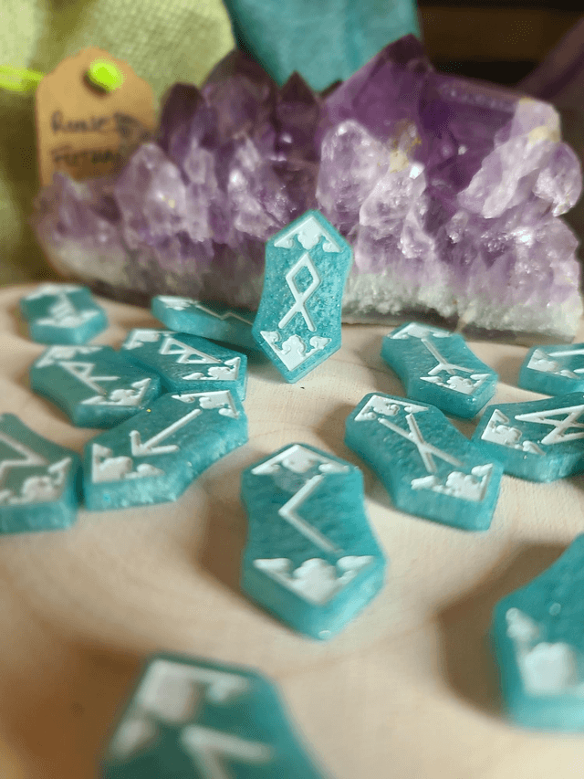 Runes Futhark 💙 Bleu turquoise 