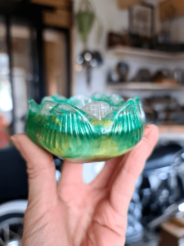Bougie fleur de lotus verte