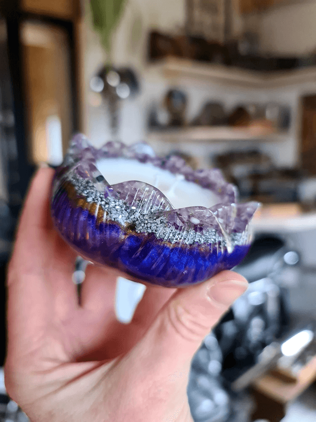 Bougie fleur de lotus violette