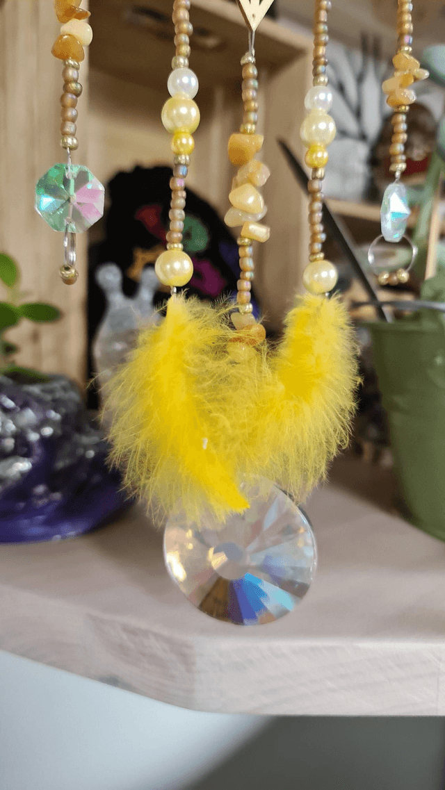 🌈 Attrape-soleil plumes jaune