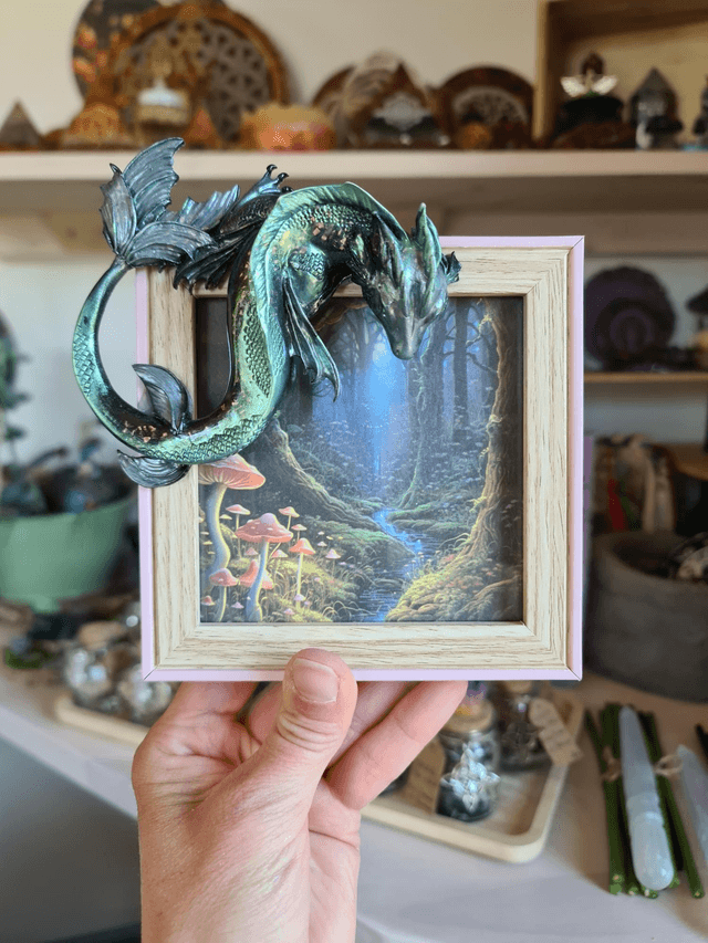 Cadre photo fantaisie dragon vert 💚