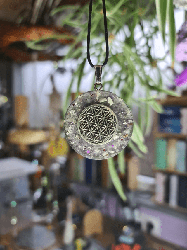 Amulette Fleur de vie Quartz rose