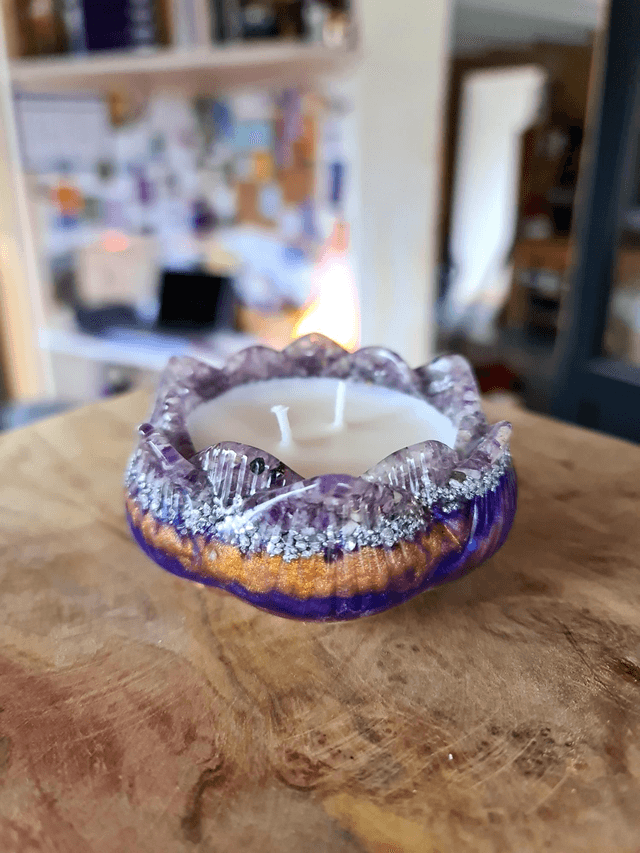 Bougie fleur de lotus violette