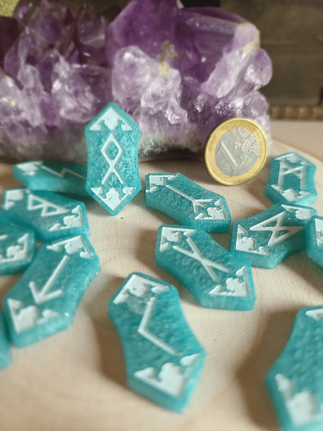 Runes Futhark 💙 Bleu turquoise 